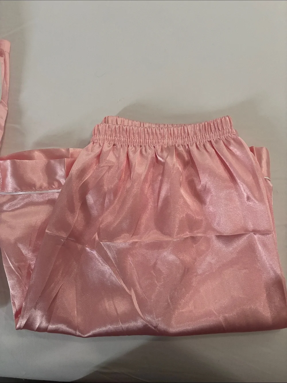 Silky Short Sleeve Pink Satin Pajama Set